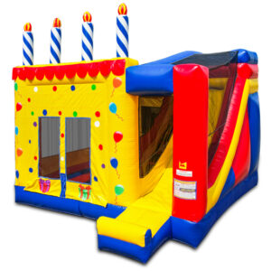 Birthday Cake Bounce House Rental - 4 in 1 Combo